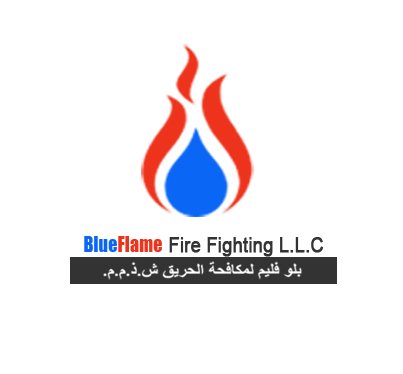 BLUE FLAME FIRE FIGHTING LOGO